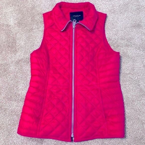 Marc New York Andrew Marc Fuscia Zip Up Quilted Puffer Vest Women’s Size Small - Picture 1 of 5
